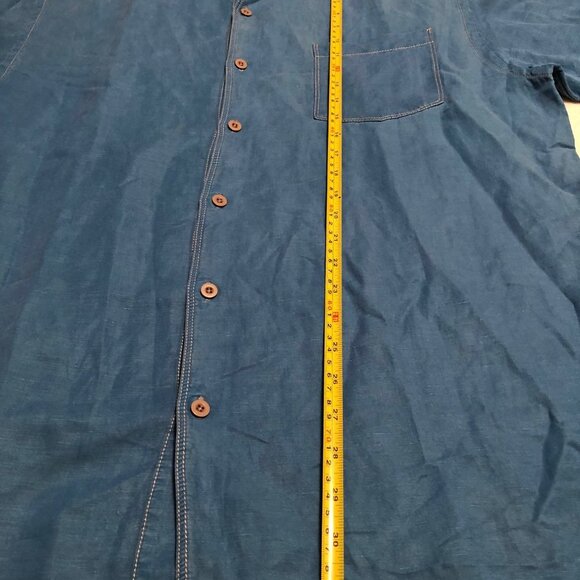 BLUE BY PRONTO UOMO Men's 'SILK/LINEN SHIRT SKY BLUE LARGE - Picture 8 of 9